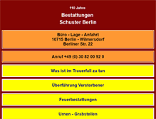 Tablet Screenshot of bestattungen-schuster.de